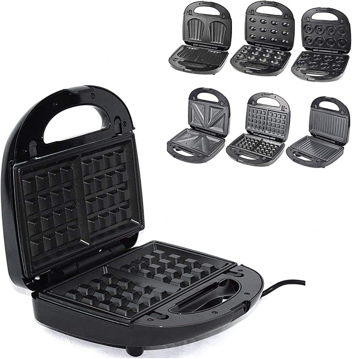 6 in 1 Indoor Grill, Panini Press Grill Sandwich Maker with Cool Touch Handle, Electric Contact Grill and Griddle with Removable Nonstick Grill Plates for Cheese Steak, Stainless Steel