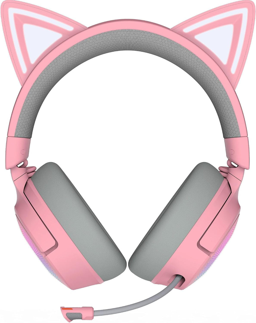 Razer Kraken Kitty V3 Pro Wireless RGB Gaming Headset: Chroma RGB Kitty Ears - 2.4 GHz, Bluetooth 5.3, USB A - Super Wideband Mic - 40mm Drivers - THX Spatial Audio - Comfortable Ear Cushions - Pink