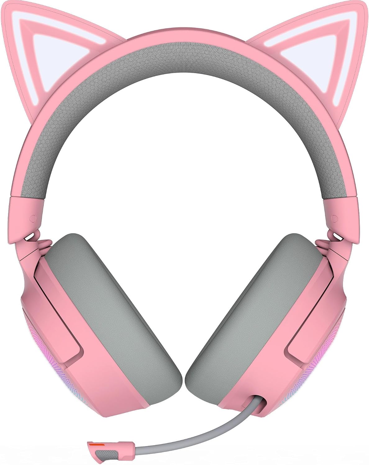 Razer Kraken Kitty V3 Pro Wireless RGB Gaming Headset: Chroma RGB Kitty Ears - 2.4 GHz, Bluetooth 5.3, USB A - Super Wideband Mic - 40mm Drivers - THX Spatial Audio - Comfortable Ear Cushions - Pink