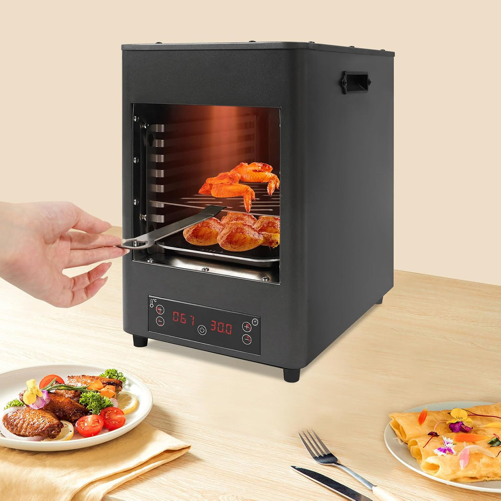 110V Electric Infrared Steak Broiler 1700W Indoor Smokeless Steak Oven Stainless Steel Steak Grill with 10-Tier Adjustable Rack Kitchen Counter Steak Cooker for BBQ, Toast, Pizza, Time&Temp Adjustable