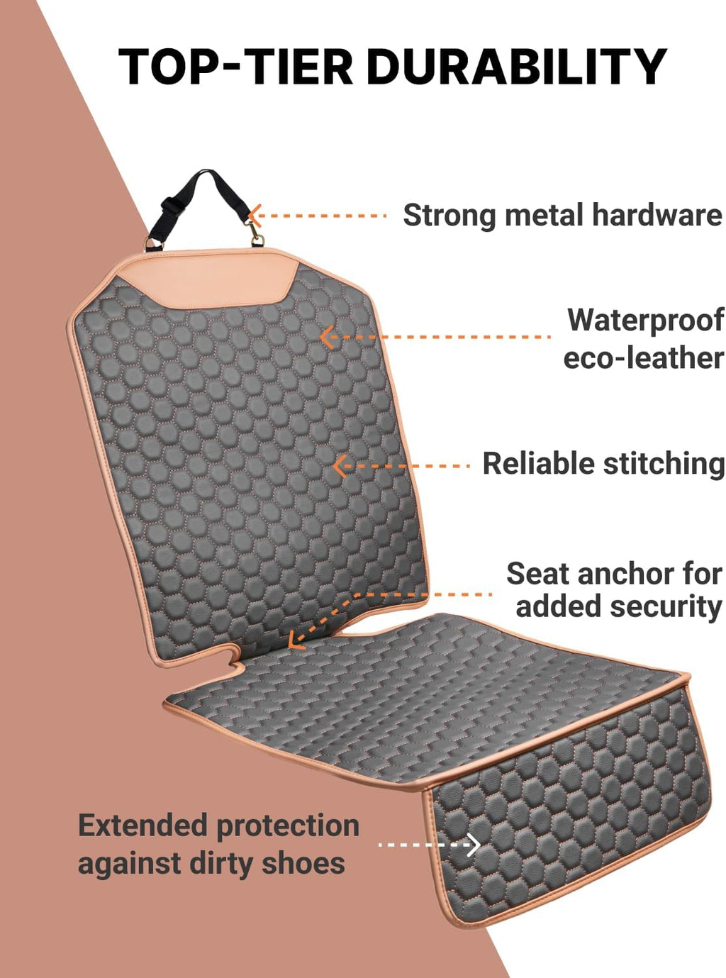 Owleys Car Seat Protector & Tablet Holder Bundle – Leather Car Seat Mat for Baby + Adjustable Headrest iPad Holder – Backseat Organizer for Kids & Toddlers Travel