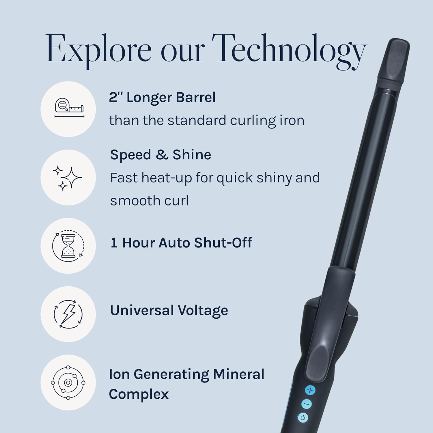 Bio Ionic Long Barrel Curling Iron with Moisture Heat Technology & NanoIonic MX Versatile Curling Wand - Multiple Barrel Sizes for Tight, Classic, Loose & Soft Curls