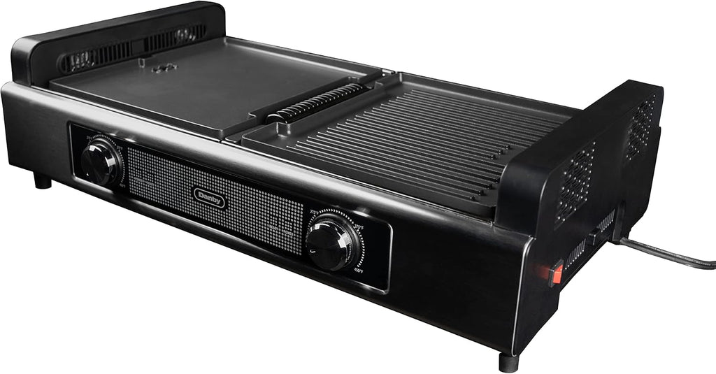 Danby DBSG29412XD11 Smokeless Indoor Grill in Black Advanced Air Circulation Technology Independent on/off and temperatures.