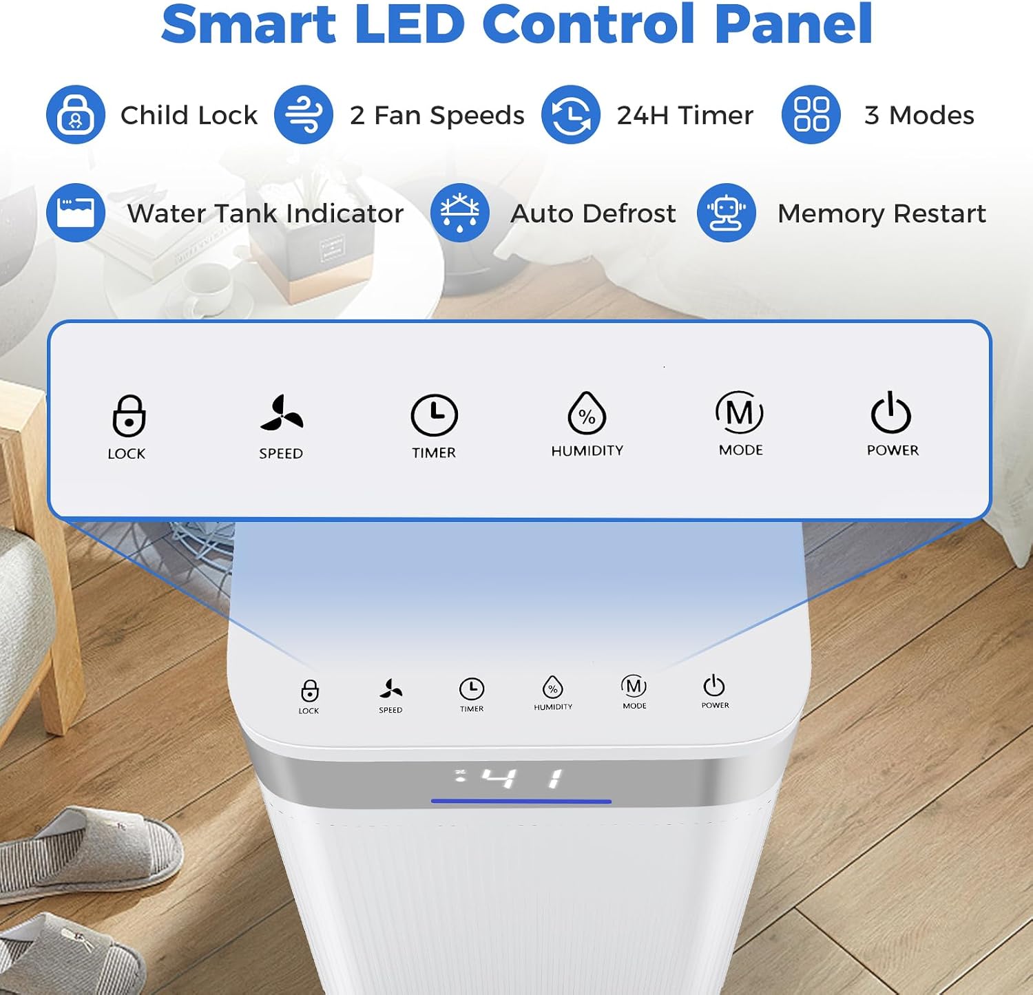 ARLIME 32 Pints Dehumidifier for Home, 2000 Sq.ft, Quiet Operation with 3 Modes, Drain Hose, Auto Shut Off, LED Display, 24H Timer, Portable Dehumidifier for Bedroom, Bathroom, Living Room, Basement