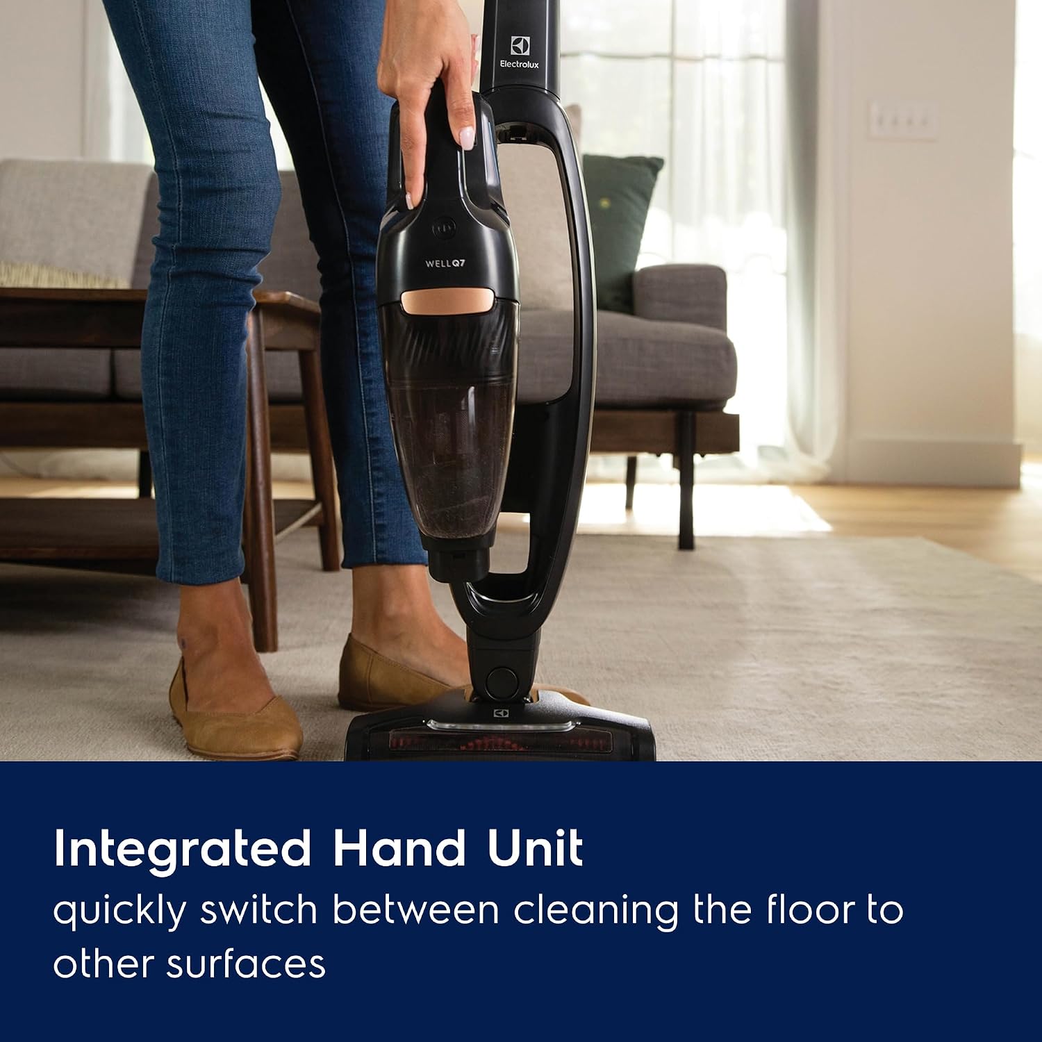 Electrolux WellQ7 Cordless 2-in-1 Vacuum with High Suction Power and 5-Step Filtration System, 50-Minute Run Time, 2 Power Modes, Granite Gray