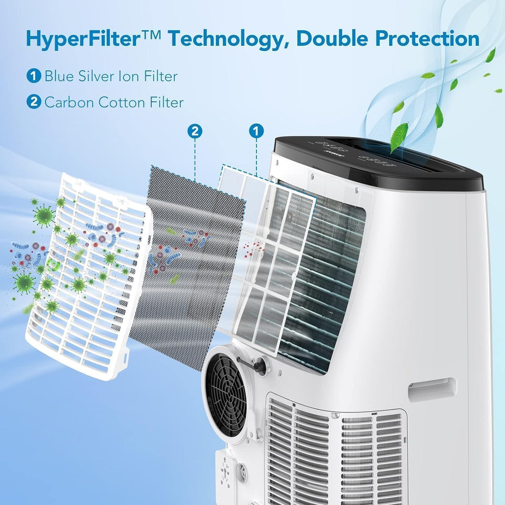 14000 BTU Portable Air Conditioners Cools Up to 750 Sq.Ft, 3-In-1 Portable AC Unit With Dehumidifier, Fan, Cooling Mode & Window Kit, Room Air Conditioner Portable for Bedroom, Living Room, Office