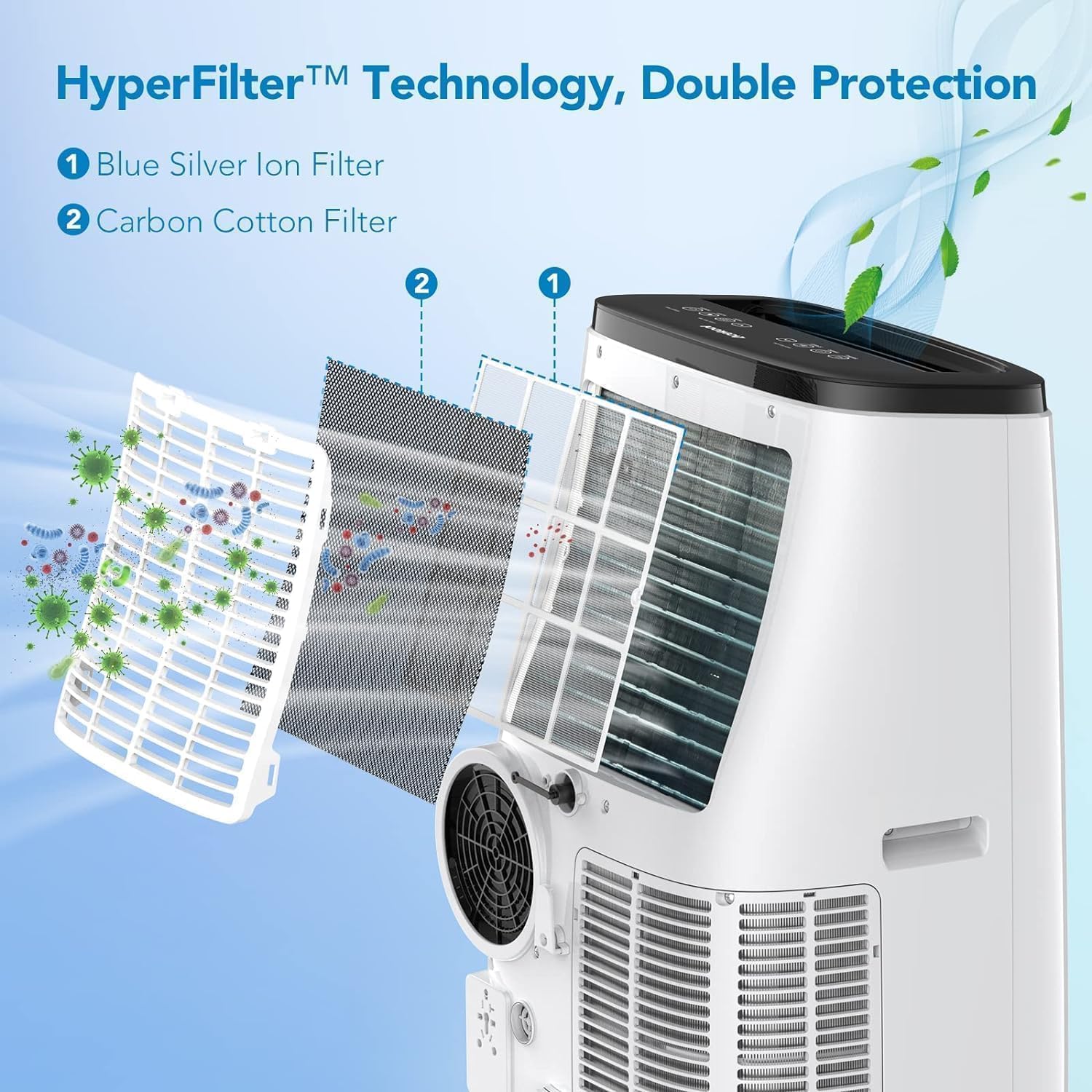 14000 BTU Portable Air Conditioners Cools Up to 750 Sq.Ft, 3-In-1 Portable AC Unit With Dehumidifier, Fan, Cooling Mode & Window Kit, Room Air Conditioner Portable for Bedroom, Living Room, Office
