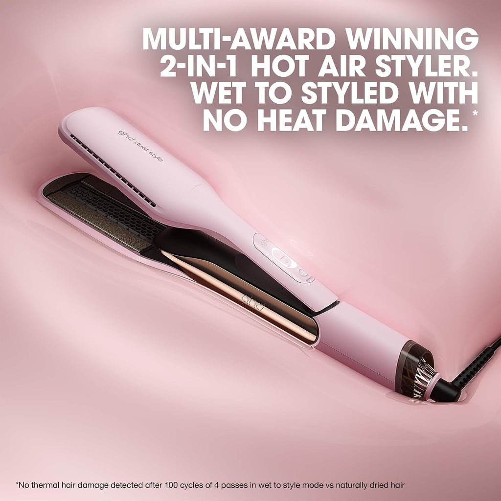 ghd Duet Style - 2-in-1 Flat Iron Hair Straightener + Hair Dryer in One Tool | Transform Hair from Wet to Styled with No Heat Damage | Blow Dry with No Fizz | 2X More Shine