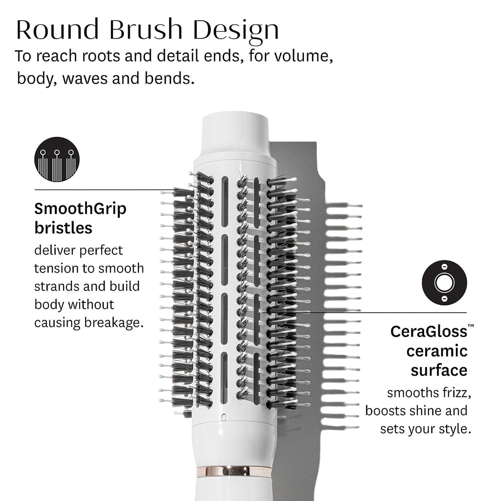 T3 AireBrush One Step Smoothing and Volumizing Hair Blow Dryer Brush, for Fast Drying and Styling with Multiple Heat and Speed Settings, Ceramic and Cool Shot