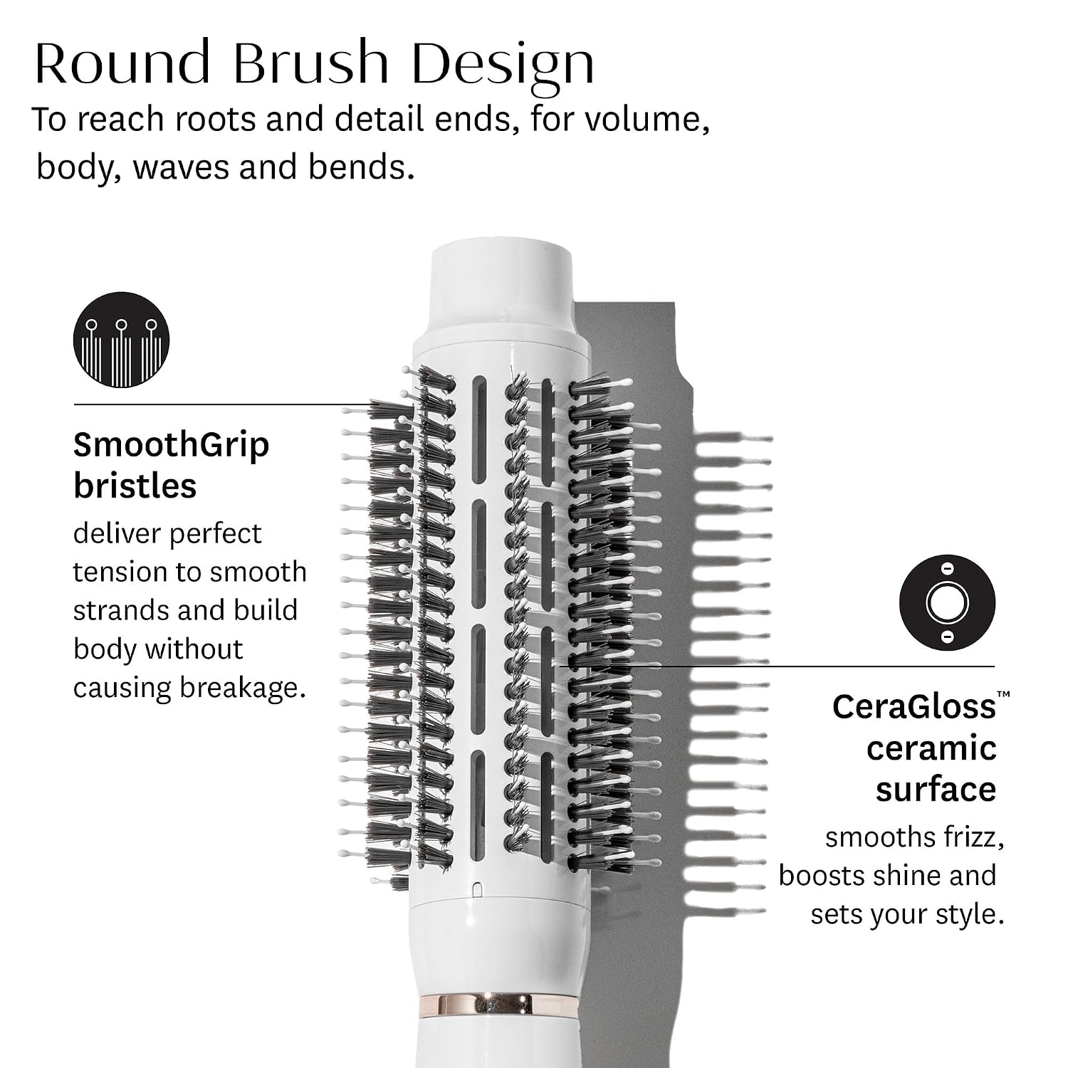 T3 AireBrush One Step Smoothing and Volumizing Hair Blow Dryer Brush, for Fast Drying and Styling with Multiple Heat and Speed Settings, Ceramic and Cool Shot