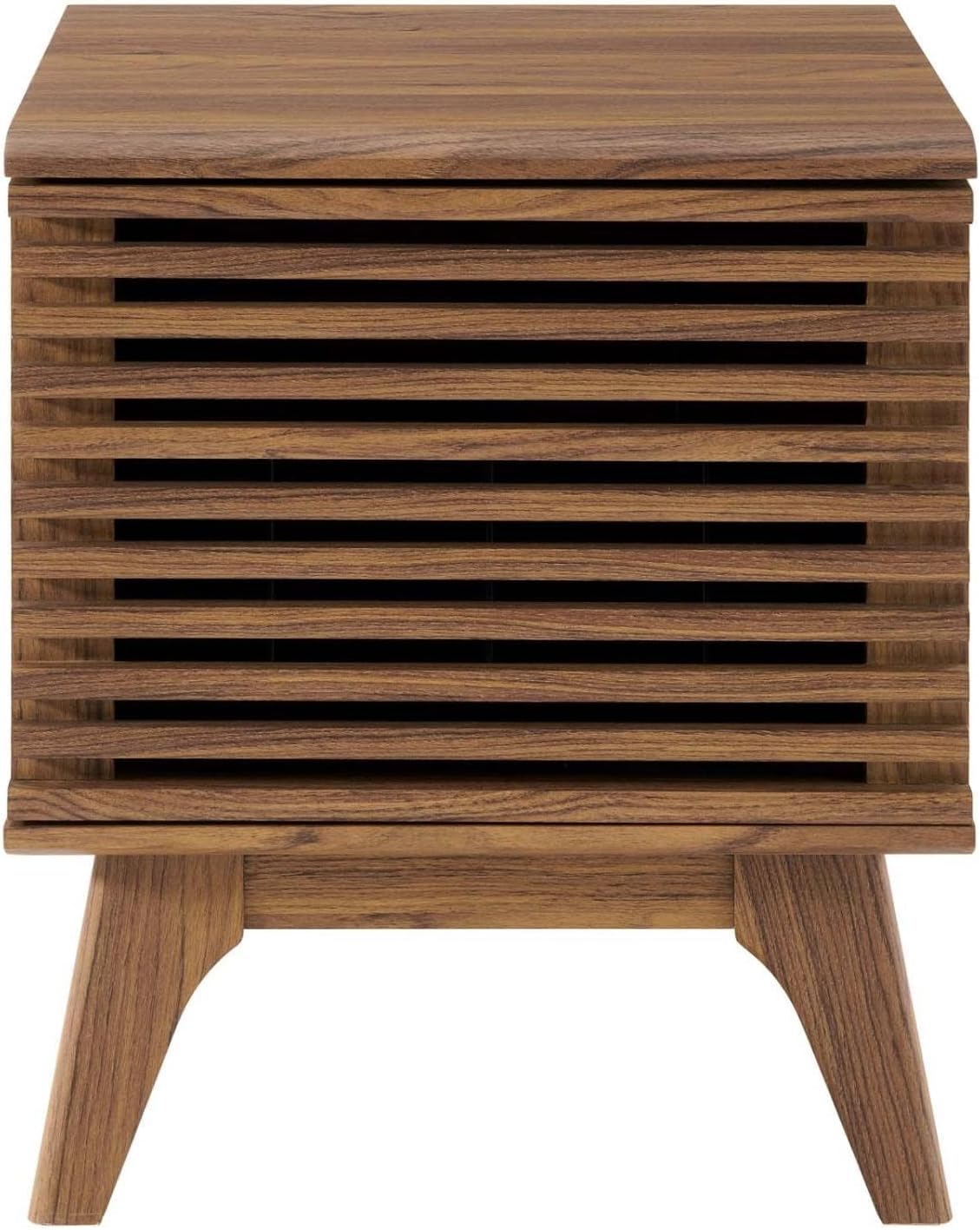 Modway Render Mid-Century Modern 19' Vinyl Record Display Stand in Walnut, 19 Inch