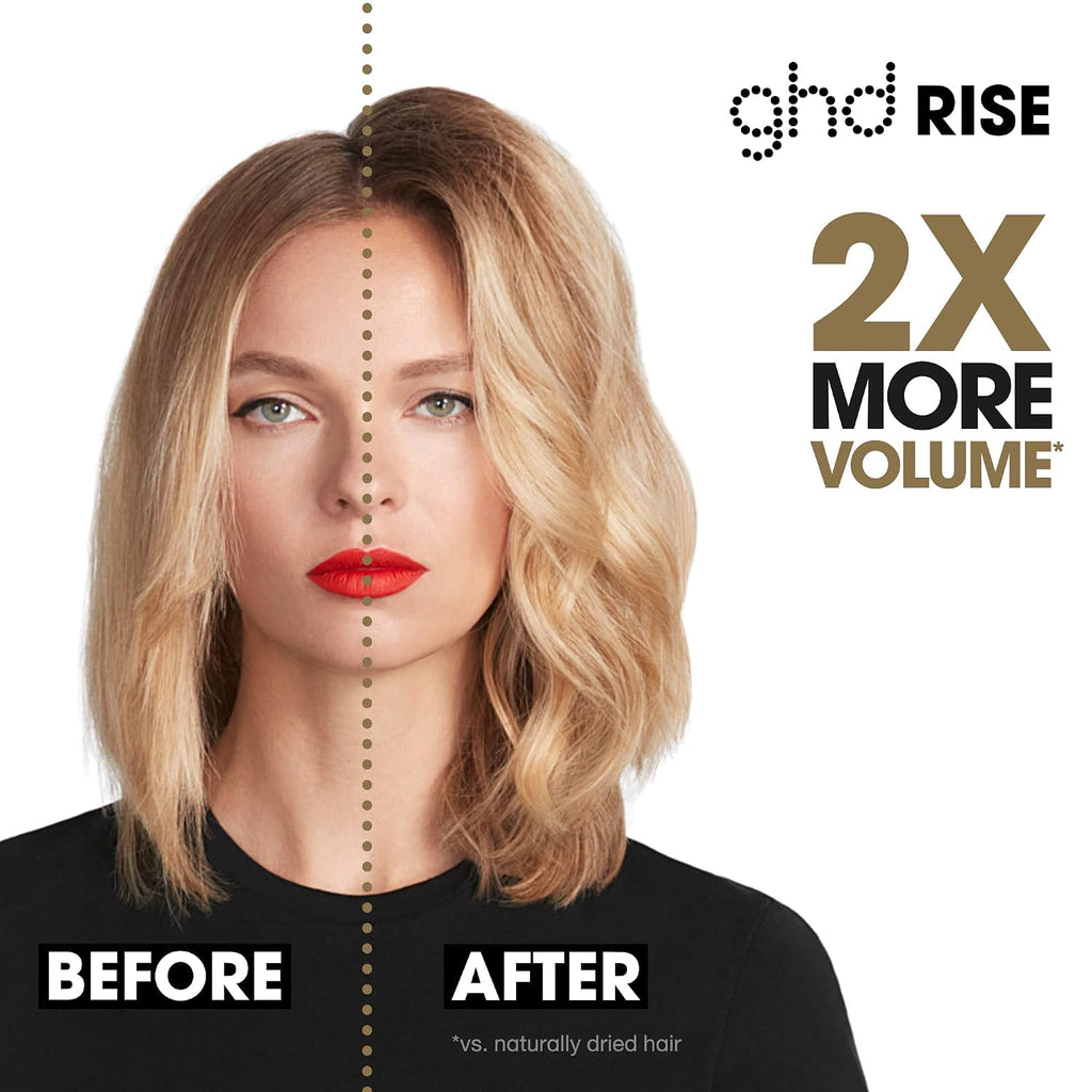 ghd Rise Volumizing Hot Hair Brush - Professional 1.25' Hot Brush for Dry Hair with Maximum Root Lift, 2x Volume, 365ºF Safe Styling Temperature Technology and Auto Sleep Mode - Black