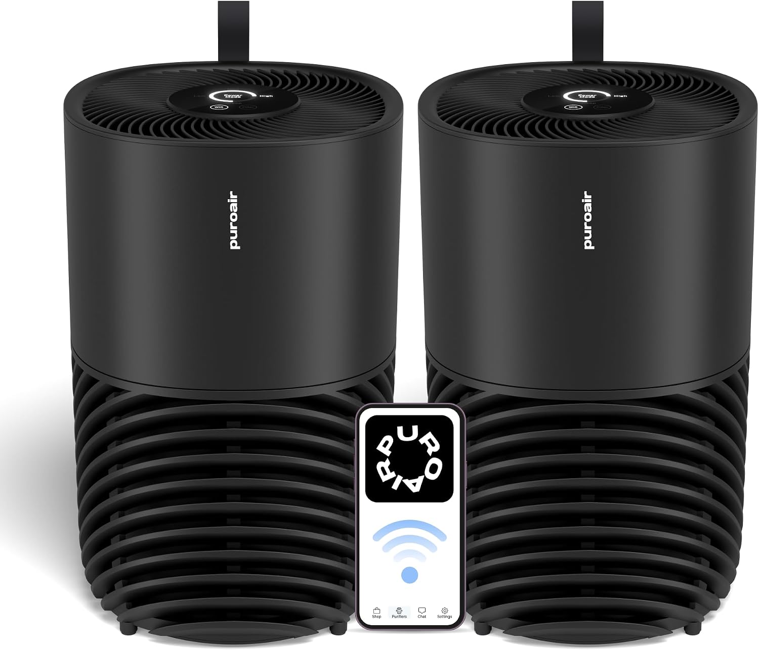 PuroAir 130i HEPA Air Purifiers for Home Pets - Covers Up To 600 Sq Ft - Filters Up To 99.9% of Pollutants, Smoke, Pollen, Dust - Quiet HEPA Air Filter - Air Purifiers for Bedroom (2 Pack)