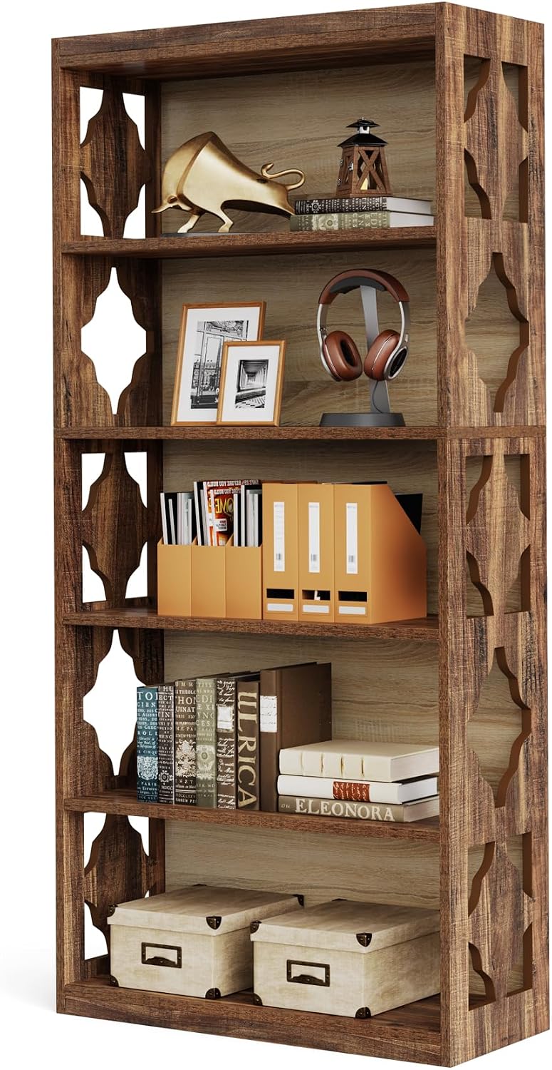 Tribesigns 6-Tier Bookcase, 70-Inch Tall Freestanding Bookshelf with Storage Shelves, Open Bookcase Wood Display Shelving Unit for Living Room Bedroom