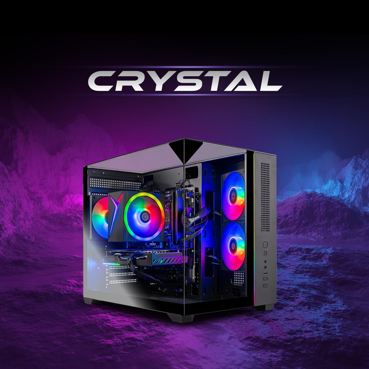 Skytech Gaming Crystal Gaming PC, AMD Ryzen 5 8400F 4.2GHz, AMD RX 9060 8GB VRAM, 1TB NVMe SSD, 16GB DDR5 RAM 5200, 650W Gold PSU, WI-FI 5, Windows 11, Desktop