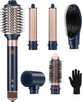 6 in 1 Air Styling Hair Styler, NDLT High Concentration of Negative Ions Hair Dryer, Blow Dryer Brush, Straightening Brush, Curling lron, Round Brush for Fast Drying Curling Straightening & Smoothing