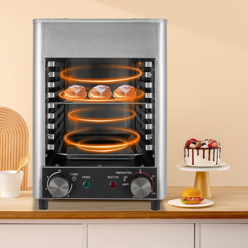 1700W Portable Electric Steak Grill Indoor Stainless Steel Countertop Oven with Griddle, Smokeless Electric Infrared Grill, Heats up to 1472℉, BBQ, Grill, Toast, and Broil Beef, Vegetables