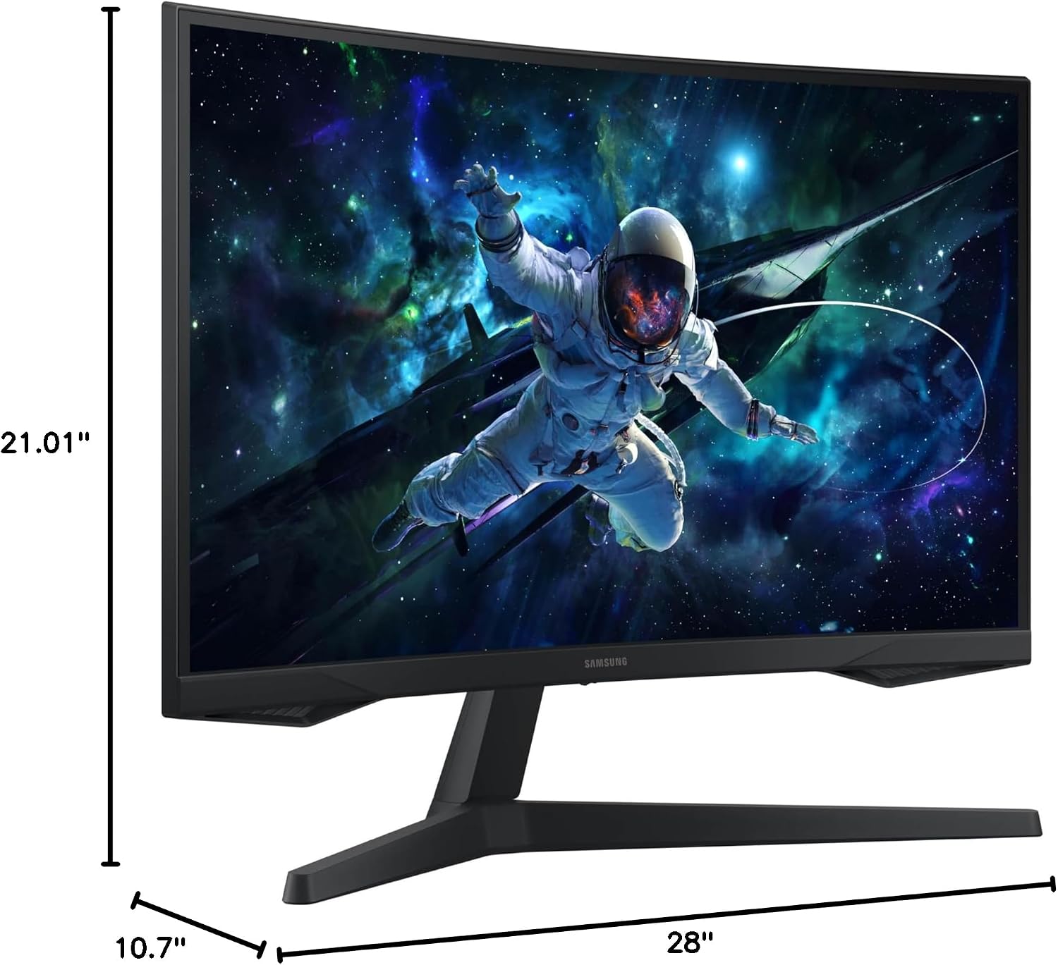 SAMSUNG 32' Odyssey G55C Series QHD 1000R Curved Gaming Monitor, 1ms(MPRT), HDR10, 165Hz, AMD Radeon FreeSync, Eye Care, Glare Free, Sharp Resolution LS32CG550ENXZA
