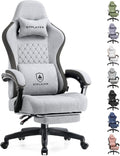 GTPLAYER Gaming Chair, Computer Office Chair with Pocket Spring Cushion, Linkage Armrests and Footrest, High Back Ergonomic Computer Chair with Lumbar Support Task Chair with Footrest