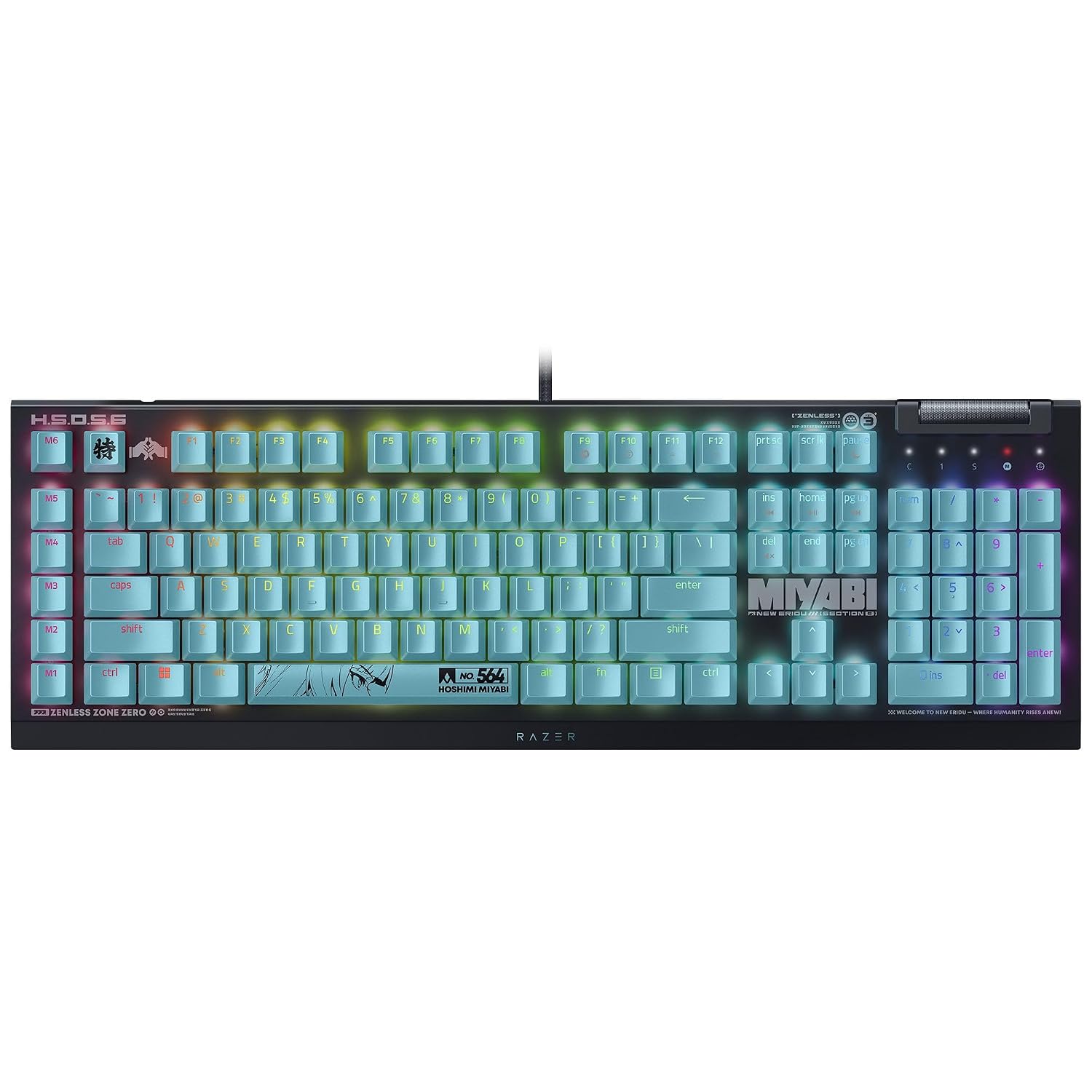 Razer BlackWidow V4 X Mechanical Gaming Keyboard: Green Switches Tactile & Clicky - 6 Macro Keys - Chroma RGB - Doubleshot ABS Keycaps - Sound Dampening & Stabilizers - Zenless Zone Zero Edition