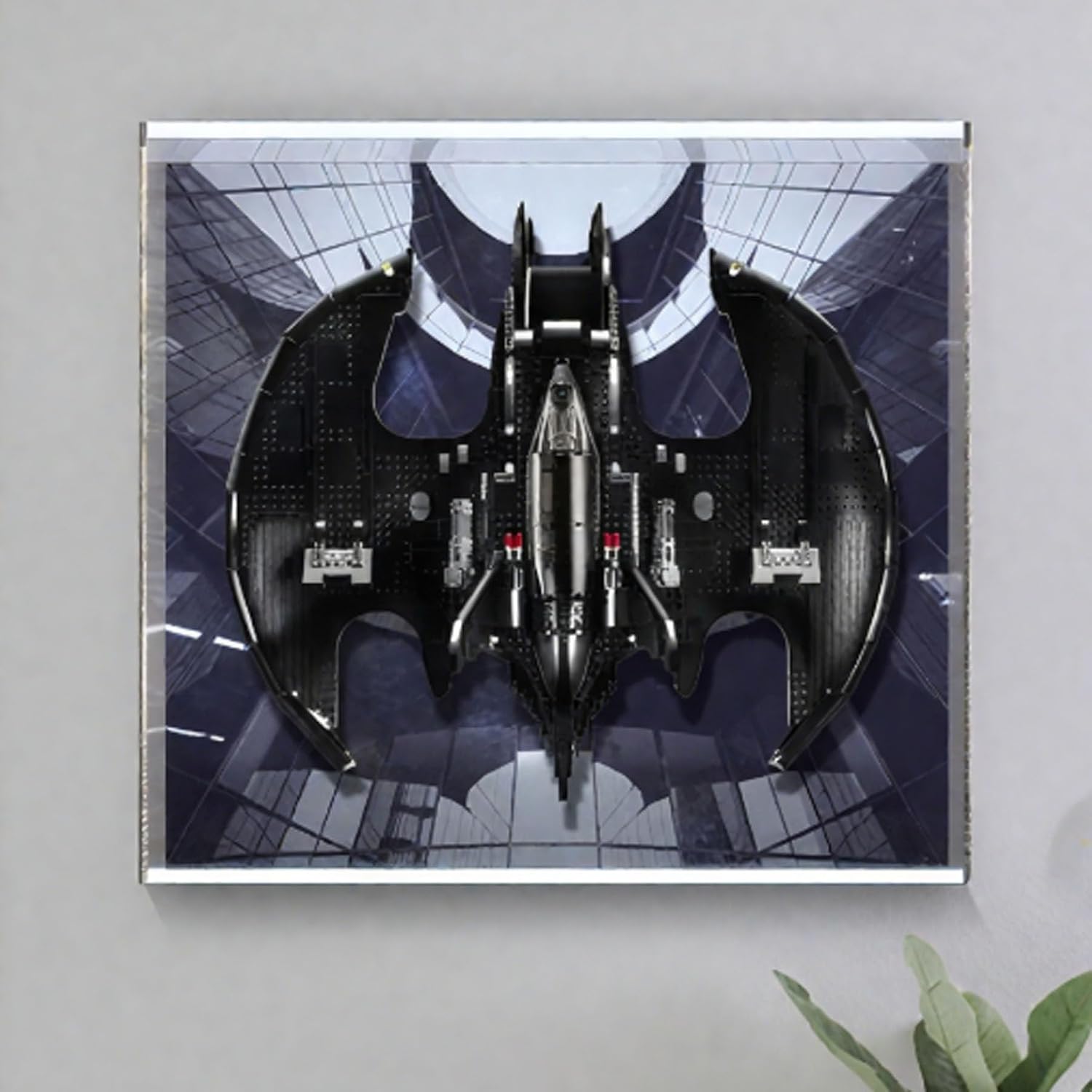 Acrylic Display Case for Lego 76161 Batwing Fighter Jet, Dustproof Box, Storage Box, Transparent Box, Display Box Compatible with 76161 (Box Only) (White Background)