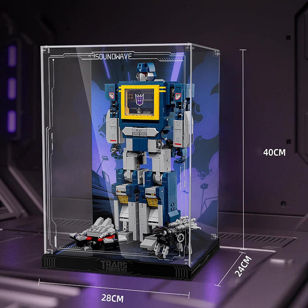 Acrylic Display Case for Lego 10358 Soundwave Robot Model, 3mm Dustproof Display Box, Display Case Compatible with Lego 10358 (Model Not Included)