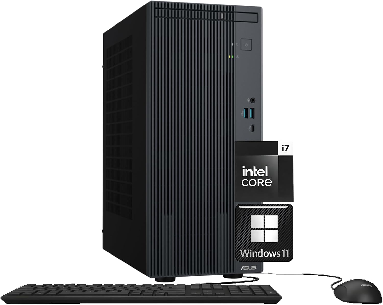 ASUS V500 Home & Business Desktop Computer Intel Core i7 (24 MB Cache, Up to 4.9GHz), 32GB RAM, 1TB PCIe SSD, WiFi 6, Display Port, HDMI, Keyboard & Mouse, 2-Monitor Support 4K, Windows 11