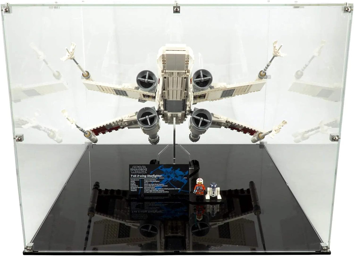 Display Case Compatible with Lego Set 75355 - X-Wing Starfighter - Clear Acrylic Dustproof Showcase - Set Not Included