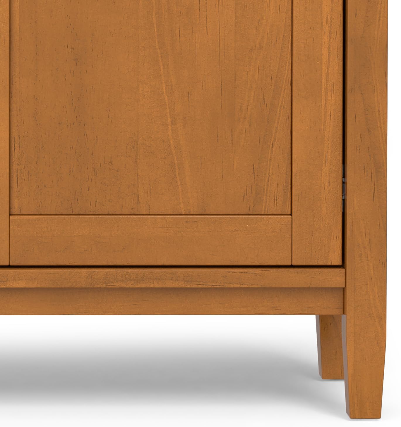 SIMPLIHOME Warm Shaker Storage Cabinet - 36 inch Wide Solid Wood 2-Shelf Entryway Storage Cabinet in Light Golden Brown, Transitional Accent Cabinet for Entryway with Drawers and Adjustable Shelves