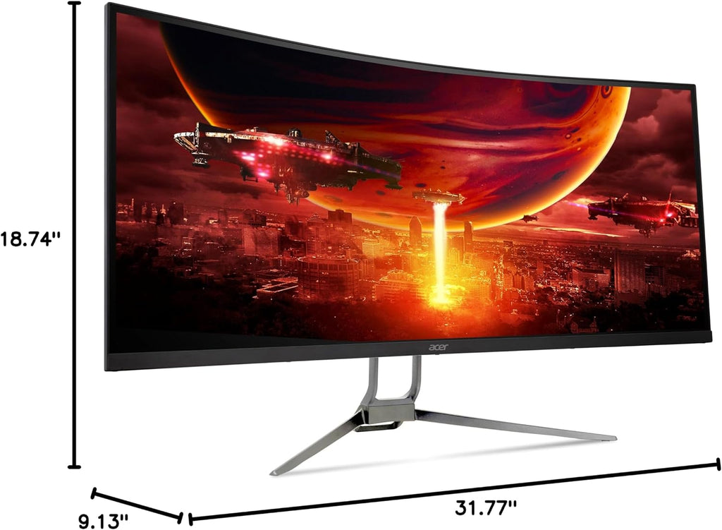 acer Nitro 34 Inch 1000R 21:9 Curved Zero-Frame QHD 3440 x 1440 Gaming Monitor | AMD FreeSync Premium | Up to 120Hz Refresh | 1ms VRB | Two Display Port 1.2 & Two HDMI 2.0 Ports | EDA343CUR J0bmiippx