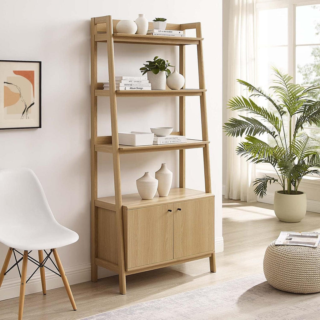 Modway 33' Bookshelf Display Case in Oak