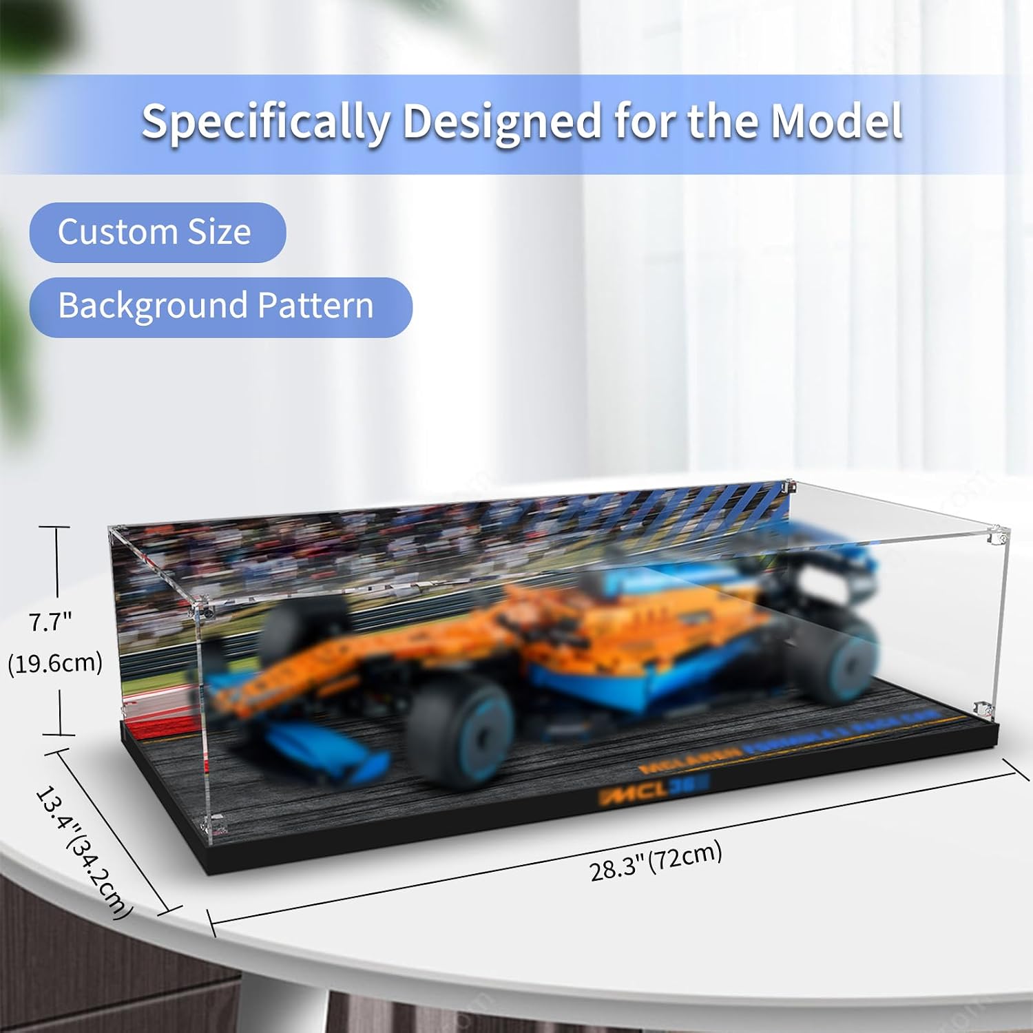 Acrylic Display Case for Lego 42141 McLaren Formula 1 Race Car Model, Dustproof Clear Display Box (The Model NOT Included)