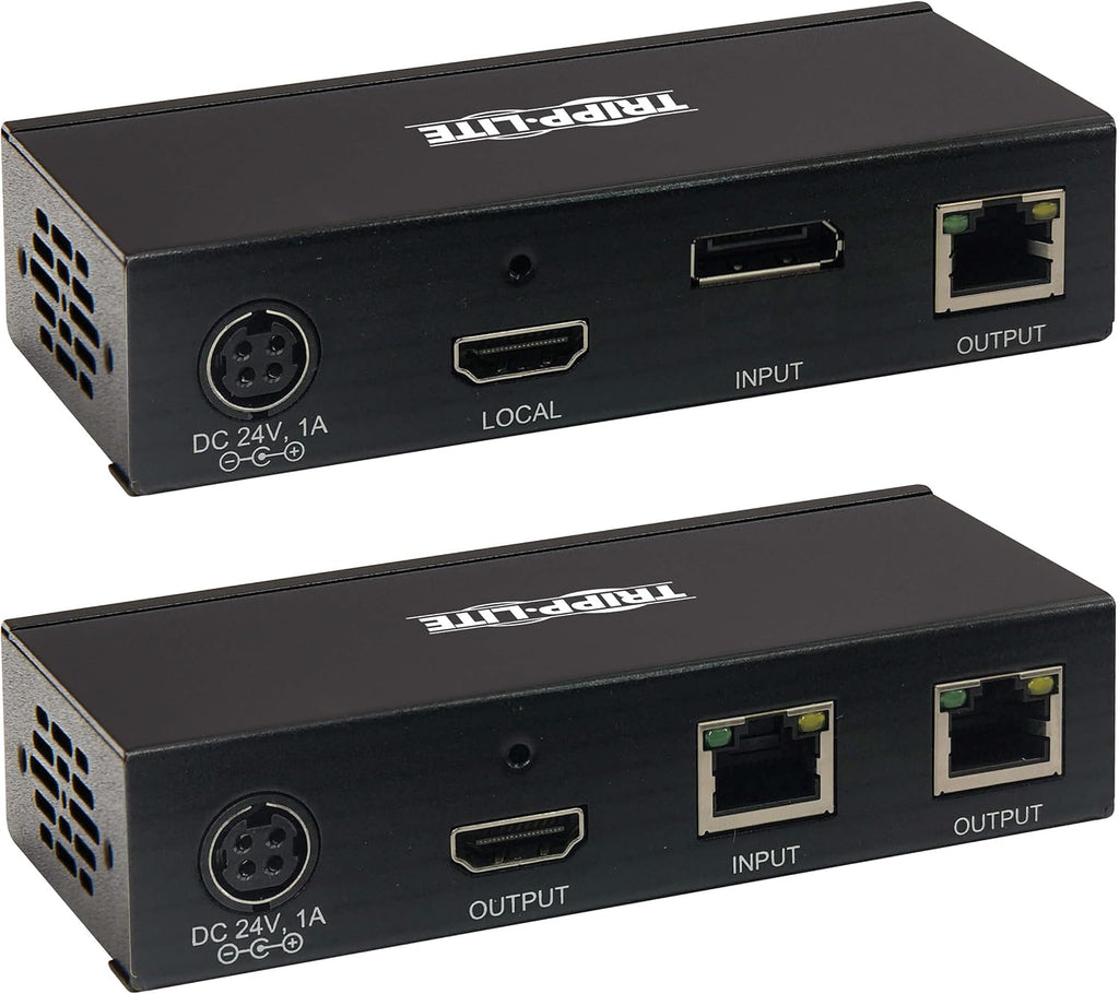 Tripp Lite DisplayPort to HDMI Over Ethernet Cat6 Extender Kit - Up to 230 feet or 70.1 Meters - 4K 60Hz Video, HDR, 4:4:4, PoC, TAA Compliant (B127A-111-BDTH)