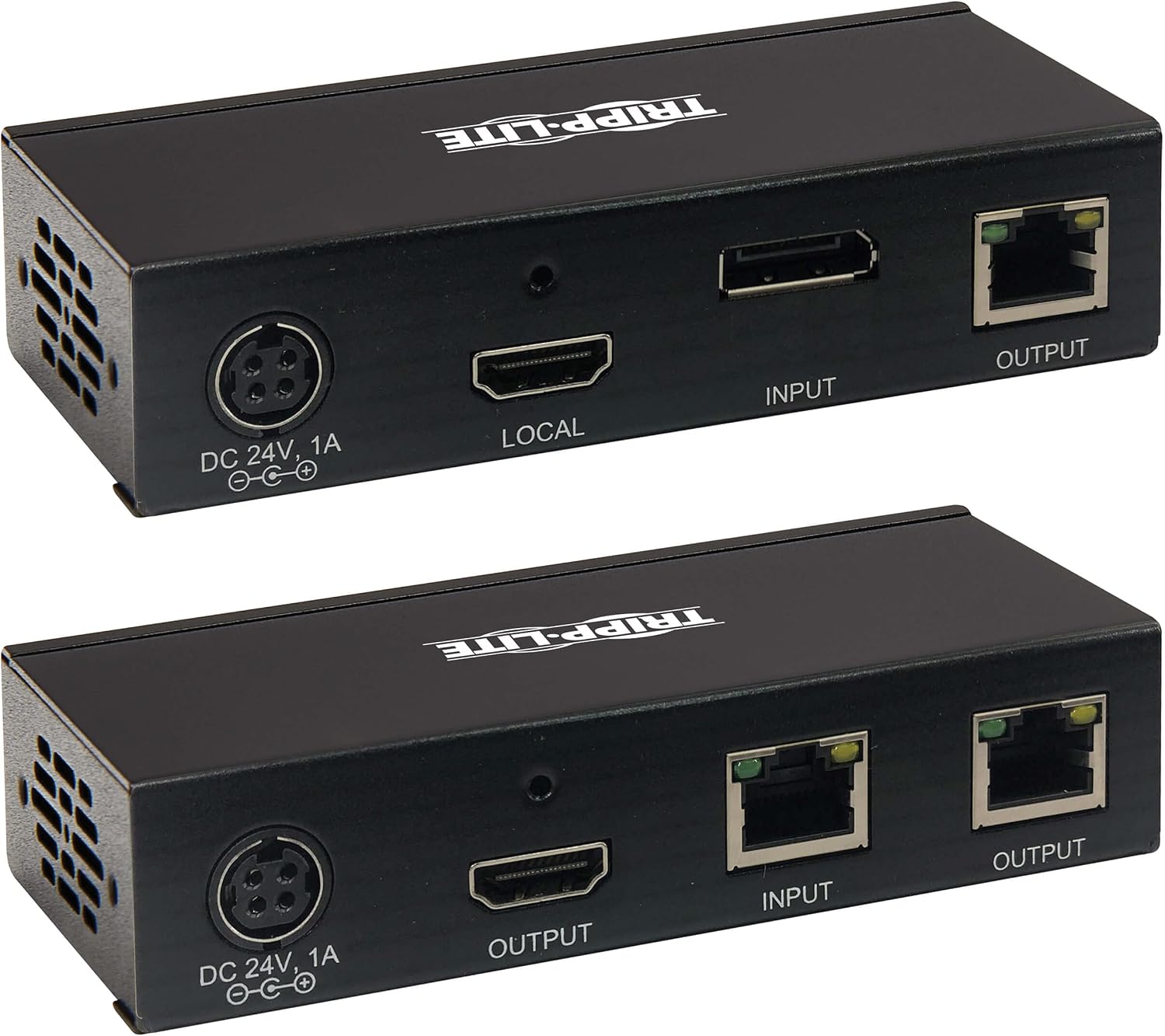 Tripp Lite DisplayPort to HDMI Over Ethernet Cat6 Extender Kit - Up to 230 feet or 70.1 Meters - 4K 60Hz Video, HDR, 4:4:4, PoC, TAA Compliant (B127A-111-BDTH)
