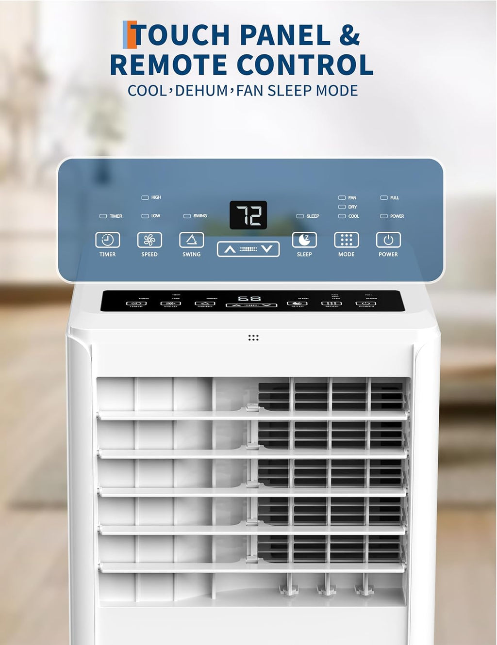 GarveeHome Portable Air Conditioner 8000 BTU – Compact Floor AC Unit with Dehumidifier, Fan, Sleep Mode & Remote, Energy Efficient Cooling for Small to Medium Rooms (Up to 350 Sq. Ft)