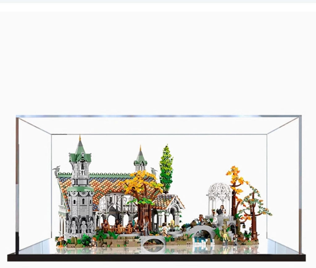 Acrylic Transparent Collectible Display Case for Lego 10316 Rivendell Castle, Lord of The Rings Block Model. Display Case Showcase Dust Collection (Display Case Only) (3mm Mirrors)
