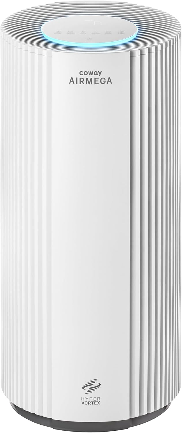 COWAY Air Purifier for Large Room Whole Home Up to 3,285 ft², HEPA Filter for Smoke, Allergen, Pet Dander, Odor, PM(1, 2.5, 10), AQI, Turbo Eco Mode, Energy Star, 3yr Warranty, Airmega 450 White