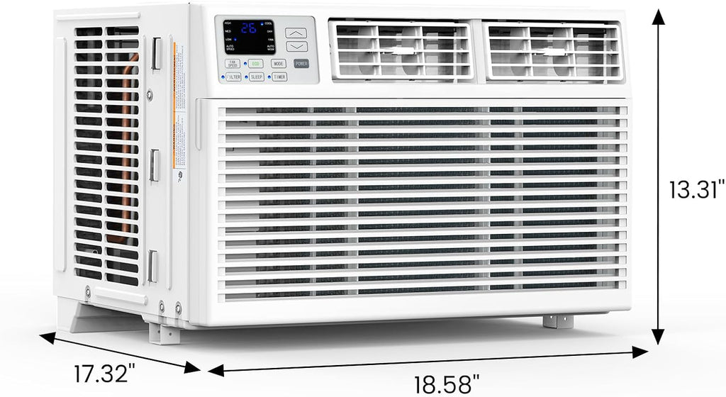 Electactic Window Air Conditioner, 12000 BTU Window AC Unit, Cooling Room 550sq.ft, Fast Cooling, 24H Timer, Dehumidifier Mo, Energy Saving, Remote Control for Living Room, Bedroom, Office