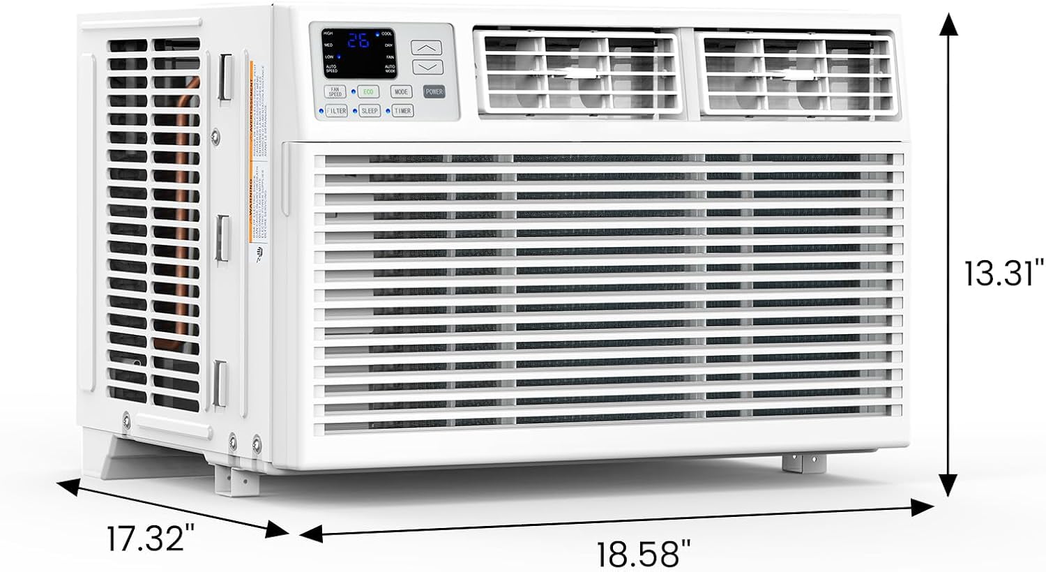 Electactic Window Air Conditioner, 12000 BTU Window AC Unit, Cooling Room 550sq.ft, Fast Cooling, 24H Timer, Dehumidifier Mo, Energy Saving, Remote Control for Living Room, Bedroom, Office
