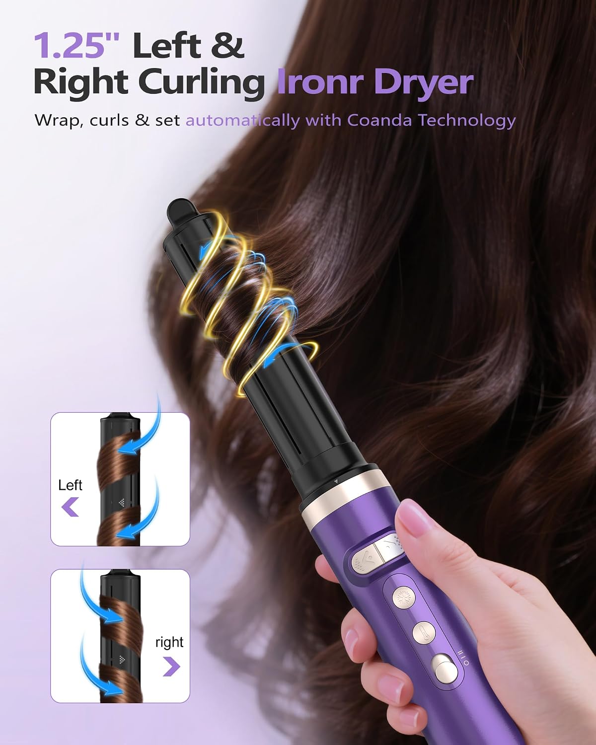 TASNEEM 7 in 1 Hot Air Brush & Rotating Hair Dryer Brush, Air Styler with Auto-Wrap Curlers, Ionic Blow Dryer, Straightener & Oval Brush, Without Heat Damage Multi-Styler with Travel Case