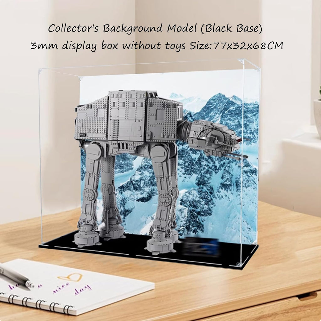 Acrylic Display case for Lego 75313 at-at All Terrain Armored Walker, Sturdy Storage Display Box 30.3 x 12.5 x 26.7 inches (excluding Models) (Style B)