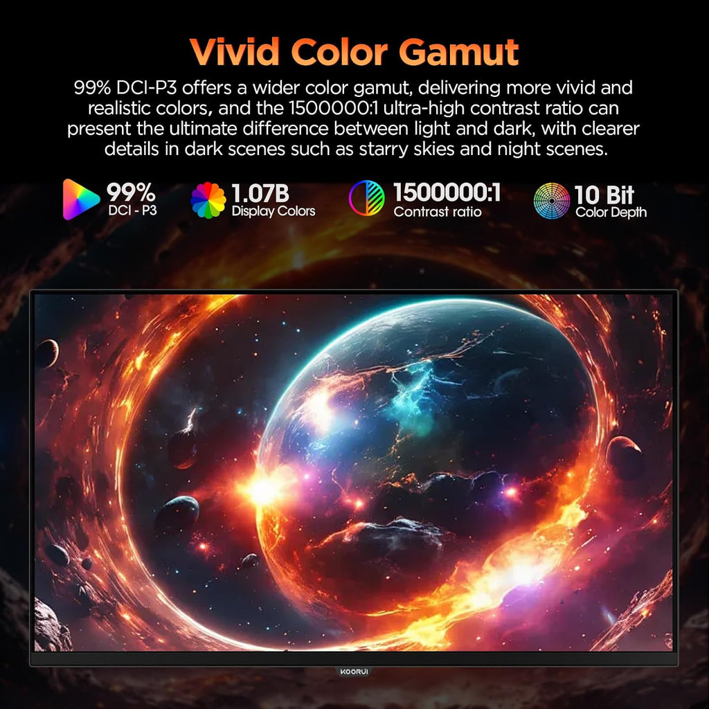 KOORUI 32 Inch 4K OLED Gaming Monitor, UHD 3840x2160, 240Hz 0.03ms Computer Monitors, HDR True Black 400, 99% DCI-P3, AdaptiveSync, DP&HDMI, Tilt/Pivot/Swivel/Height Adjustable, USB Type-C, S3241XO