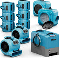 ALORAIR Water Damage Restoration Combo Package 8x Air Mover 2x Air Scrubber 1x Commercial Dehumidifier Ideal for Industrial, Commercial & Home Use - Set 2