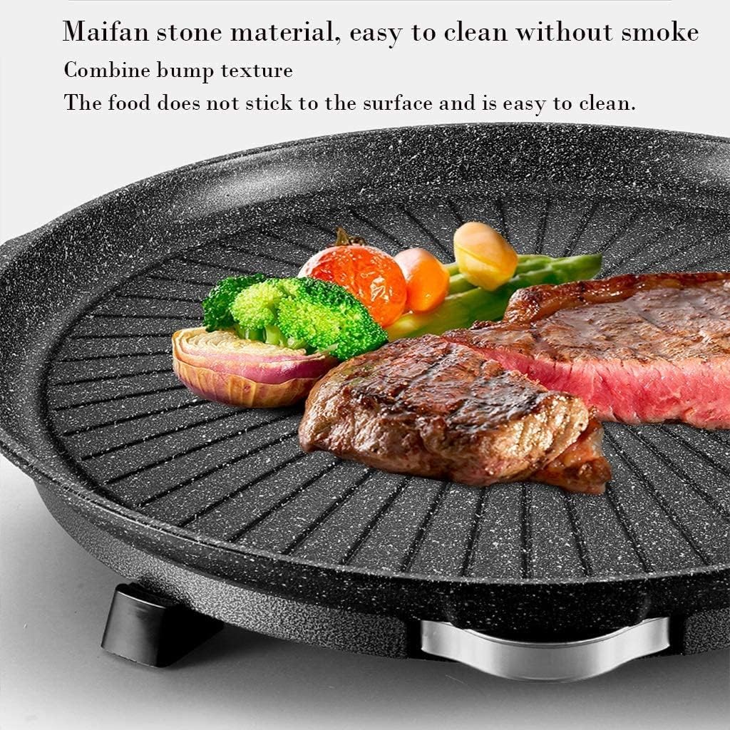 Electric BBQ Grill Indoor Electric Barbecue Grill Indoor Non-Stick Pan Electric BBQ Pan Hot Pot All-in-one Smokeless Electric Grill Teppanyaki Pan Household Suitable For 3-8 People