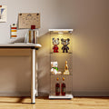 FANYUSHOW 3-Shelf Glass Display Cabinet with LED Light, Upgraded Quick-Install Style Curio Cabinets 5mm Tempered Glass Bookshelf for Bedroom, Living Room 49.1'x 16.7'x 14.3' White