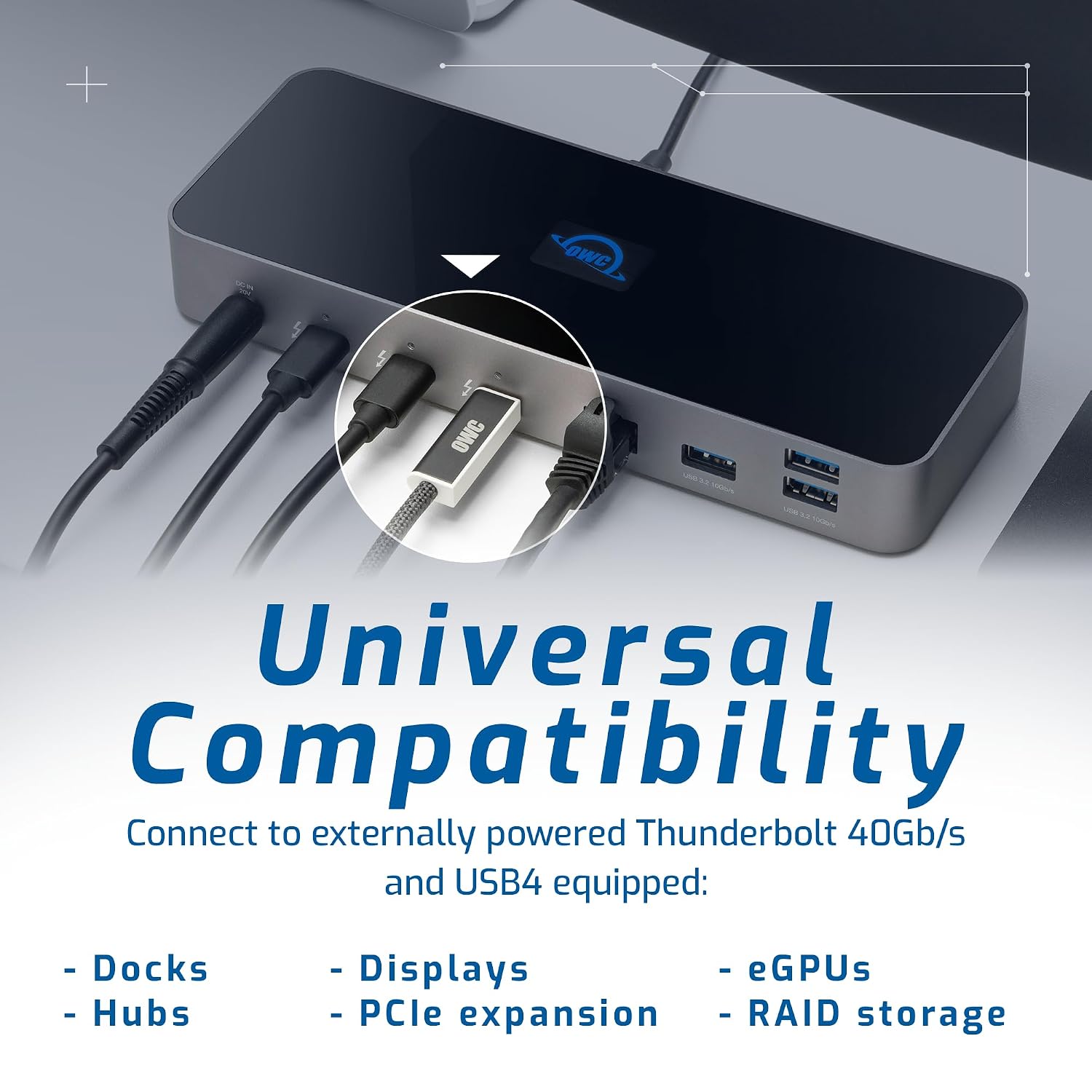 OWC 4.5M (15') USB4 (40Gb/s) Active Optical Cable, 60 watt Power delivery Support