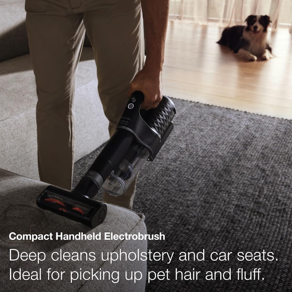 Miele Duoflex Total Care Vacuum Cleaner, Cordless and Bagless Multi-Use, Multi-Floor Flexible Stick Vacuum with 4 Attachable Brushes and Accessories, in Obsidian Black / Rose Gold