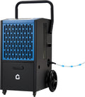 105 pt Commercial Dehumidifier for Basement, Large Dehumidifier with Drain Hose, Timer and 4 Wheels, Ideal for Flood Repair, Drying Basement, Warehouse and Factory, 110V/60Hz/520W, US Standard