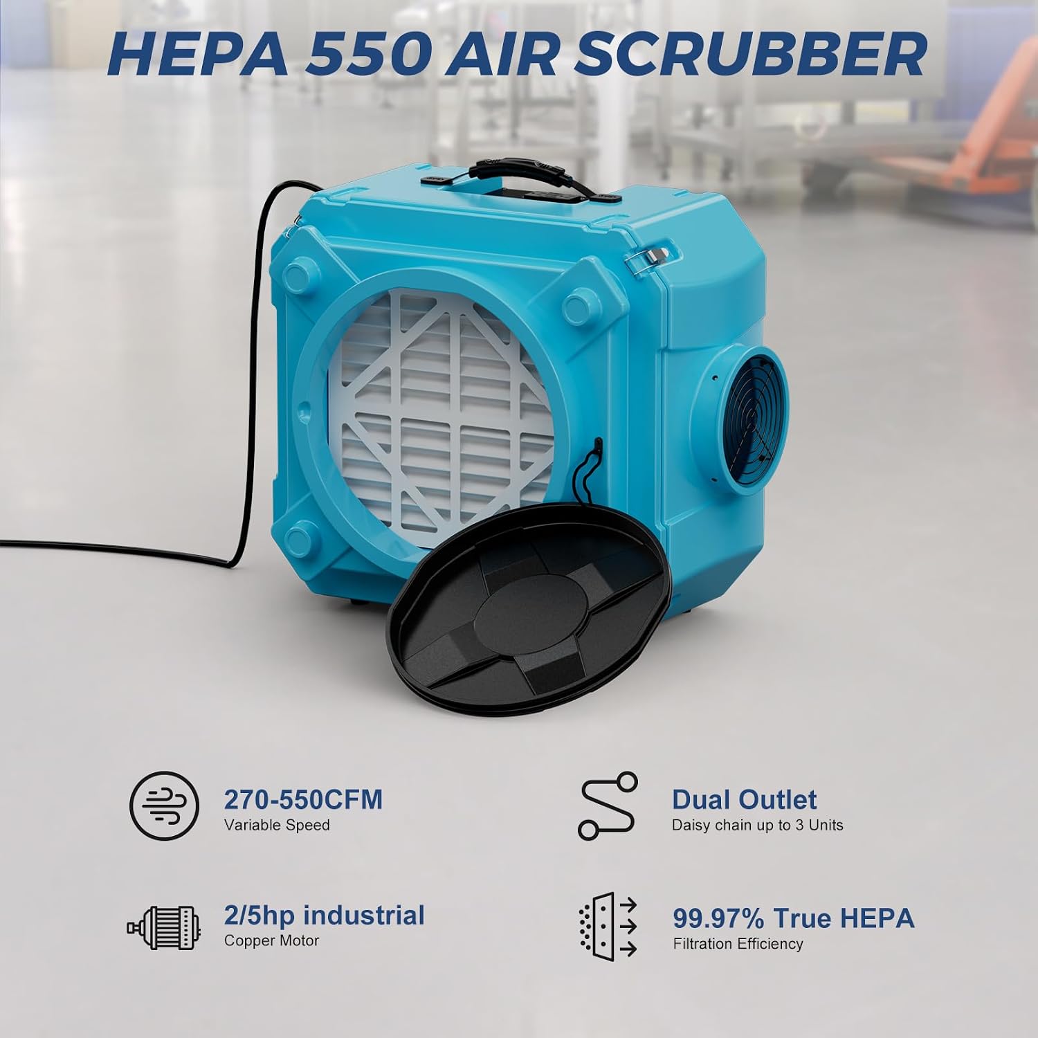 ALORAIR Water Damage Restoration Combo Package 8x Air Mover 2x Air Scrubber 1x Commercial Dehumidifier Ideal for Industrial, Commercial & Home Use - Set 2