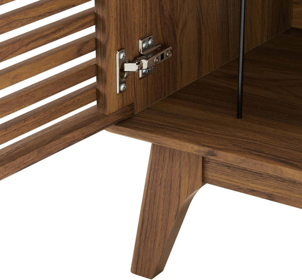 Modway Render Mid-Century Modern 19' Vinyl Record Display Stand in Walnut, 19 Inch